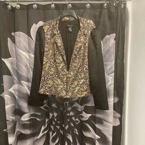 Ashley Stewart Black and Gold Zipper all occasion Jacket- Size 16